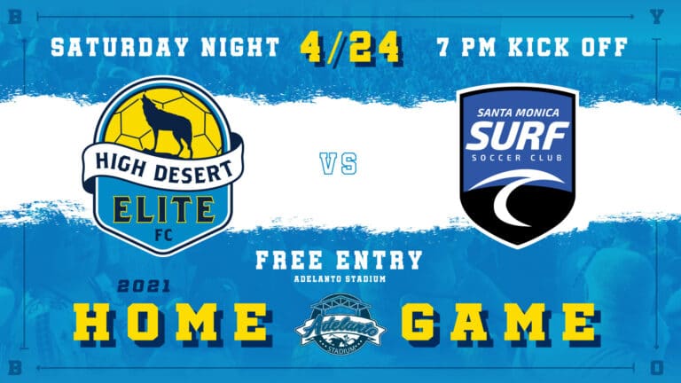 High Desert Elite face Santa Monica Surf SC this Saturday 7pm at Adelanto Stadium